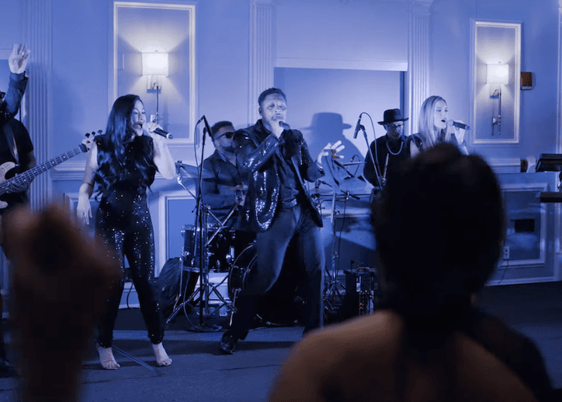 Film Shot of live band during corporate event.