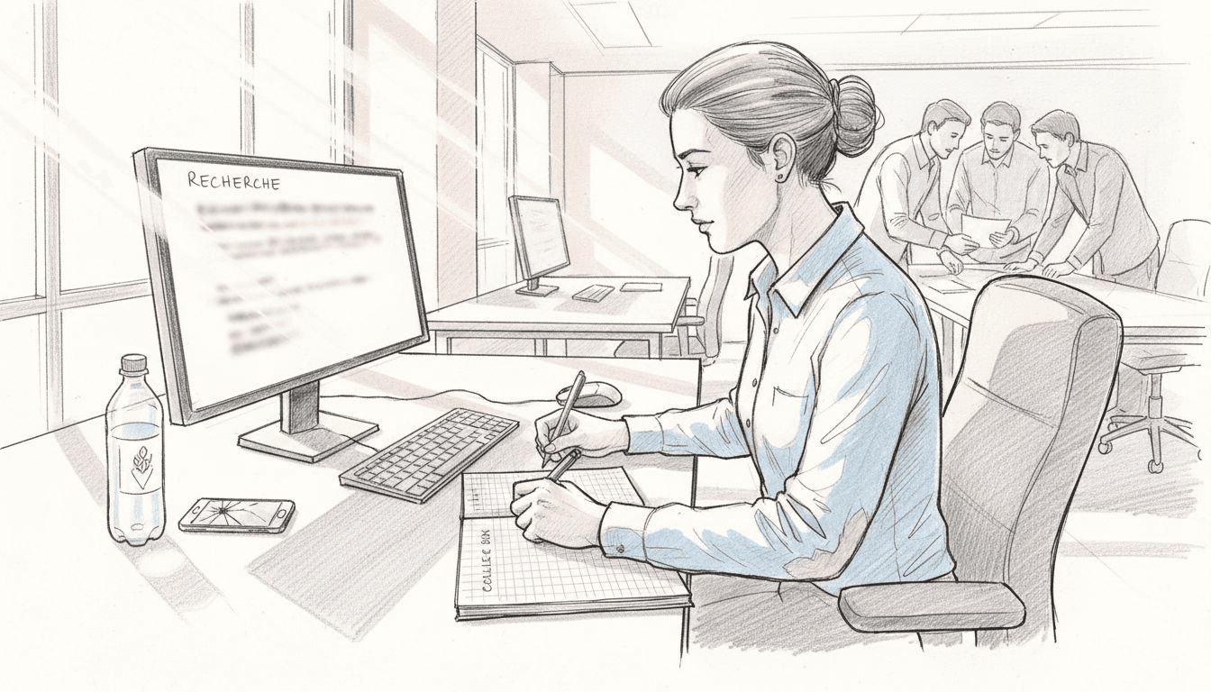 Eine Mitarbeiterin setzt Künstliche Intelligenz gezielt in ihrem Büroalltag ein.