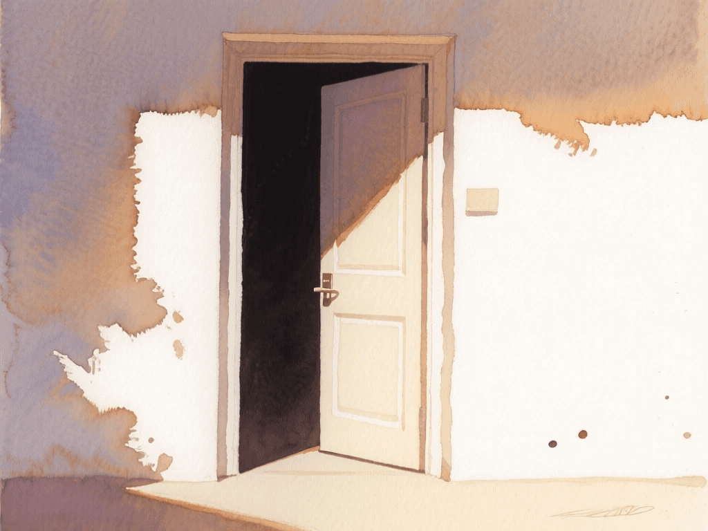 A door opened into darkness.