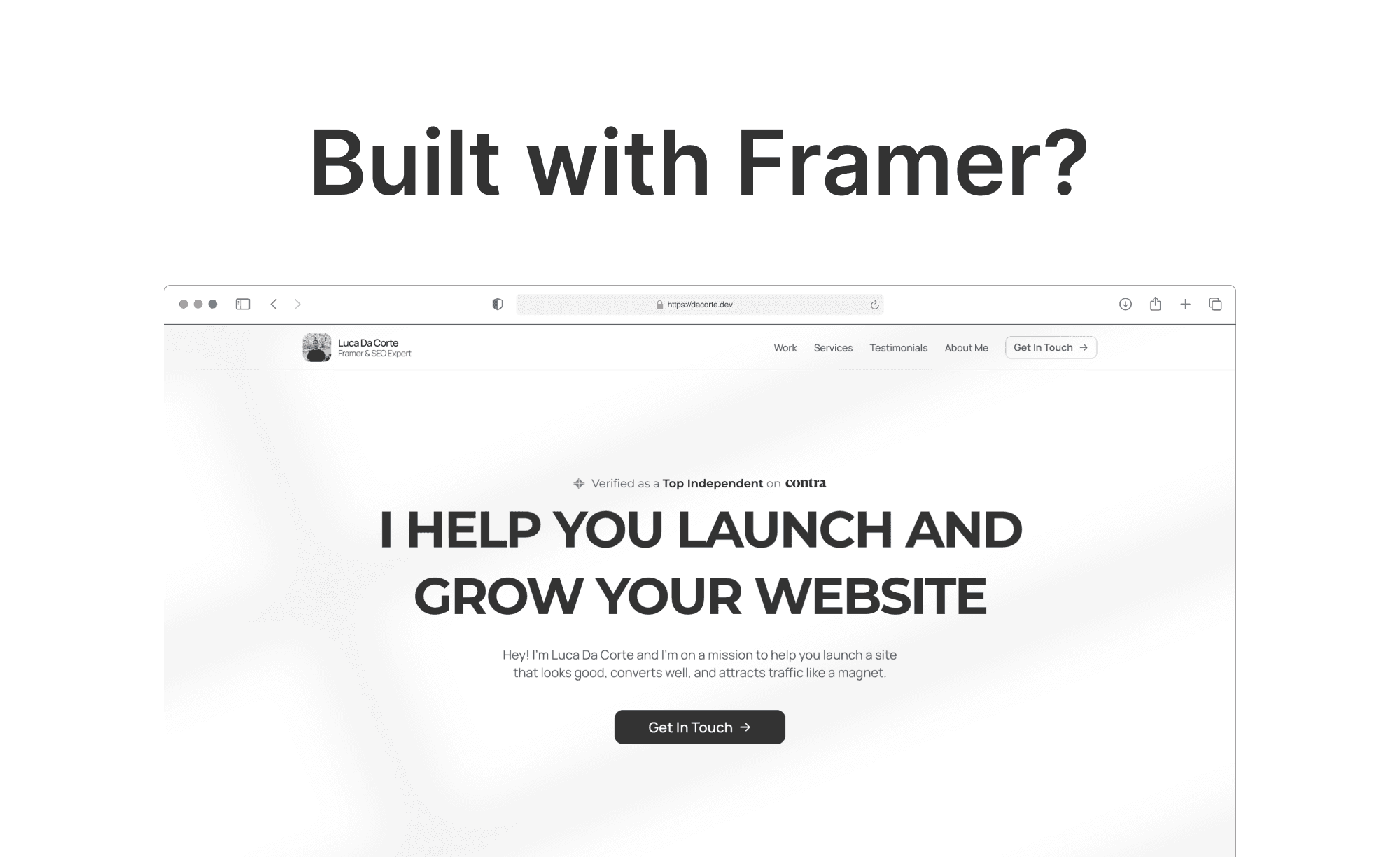 How to tell if a site was designed and built using Framer