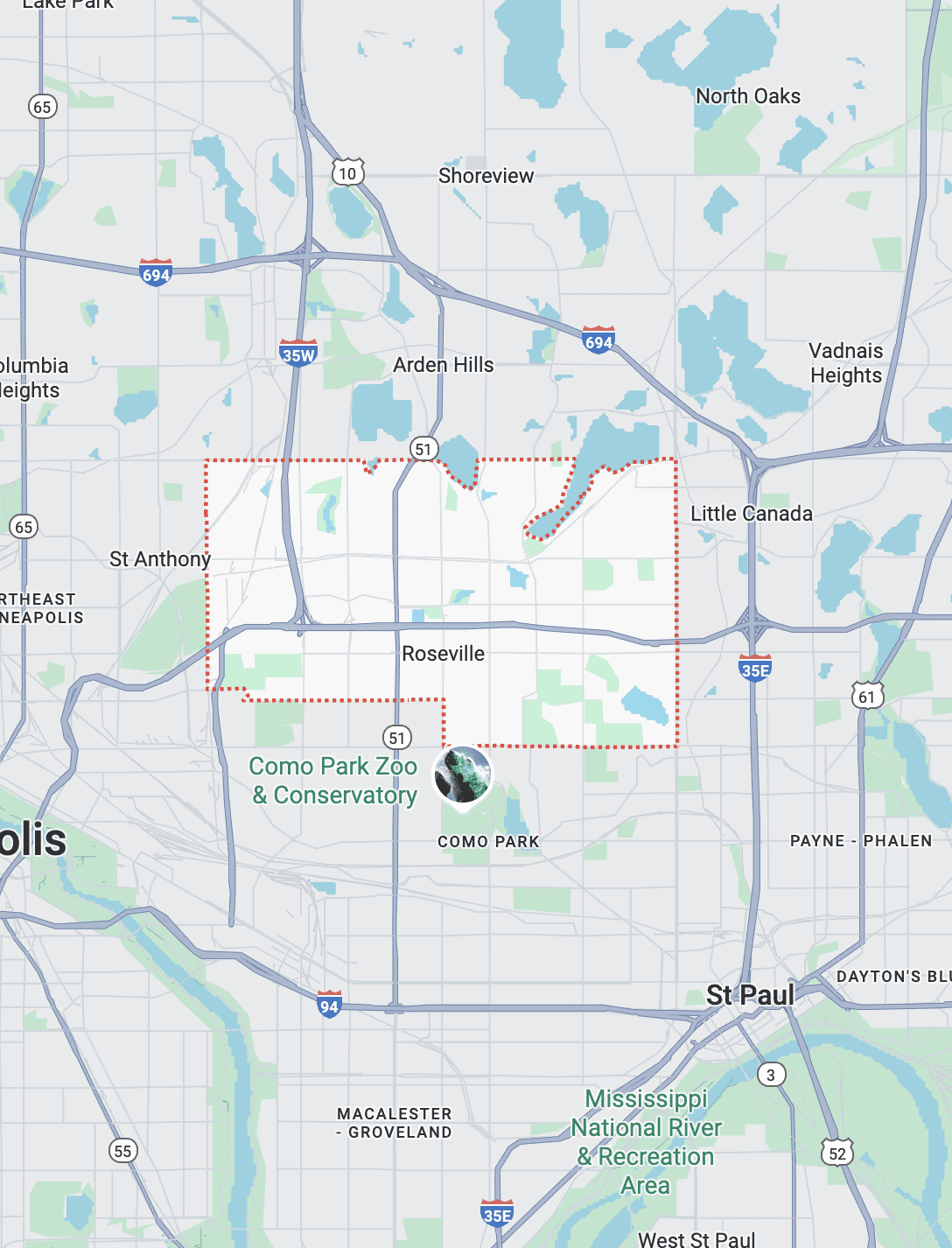 Roseville, MN map