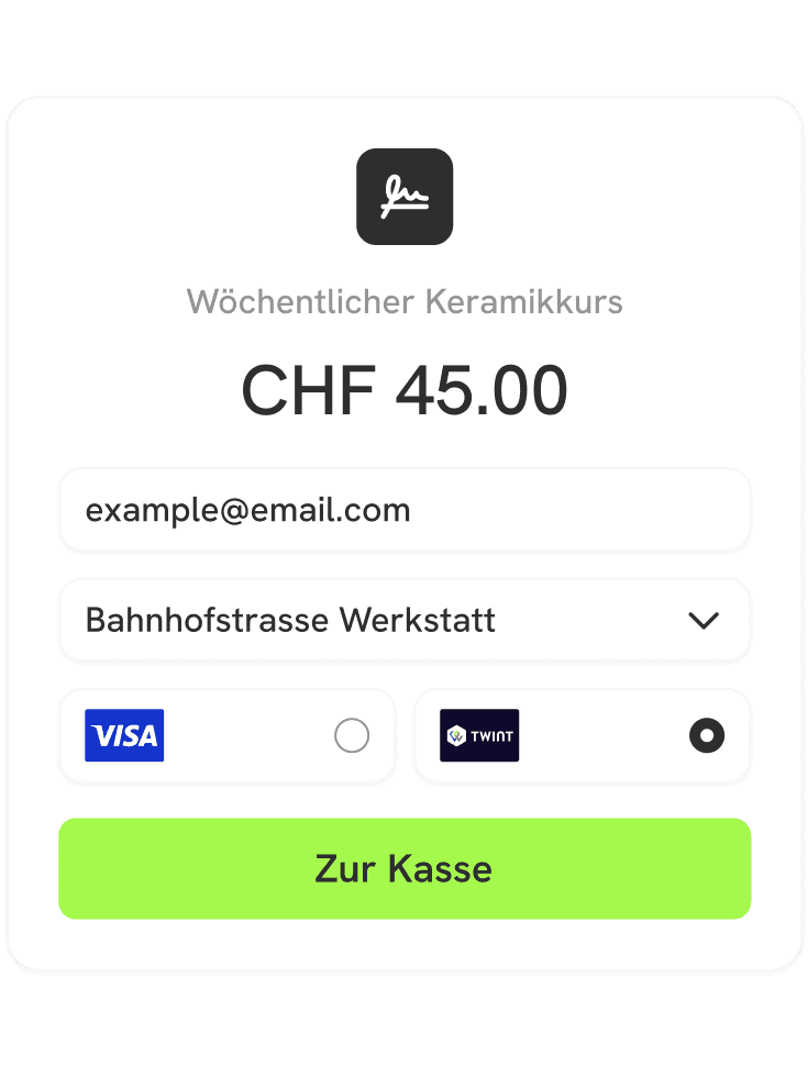 Im Mini-Webshop bezahlen - Fester "zur Kasse"