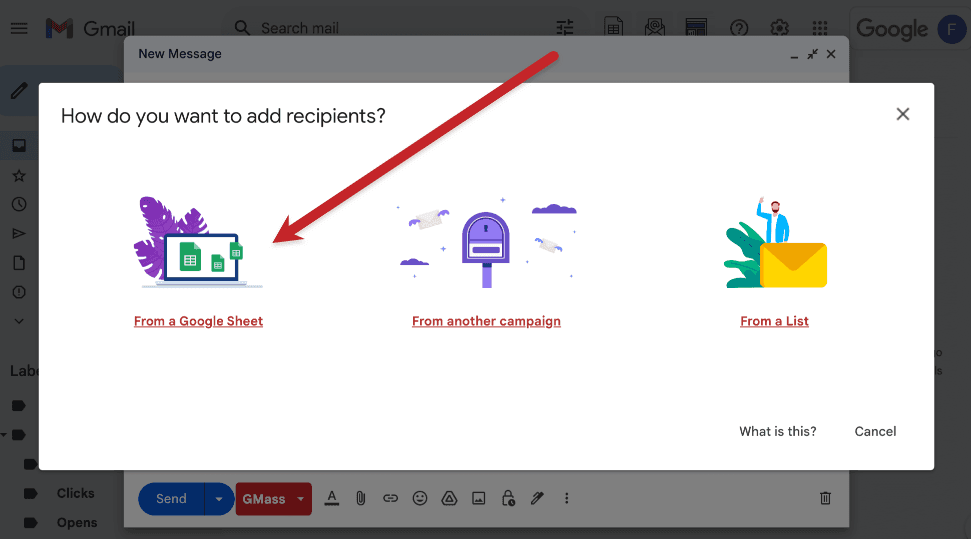Gmass Google Sheets integration