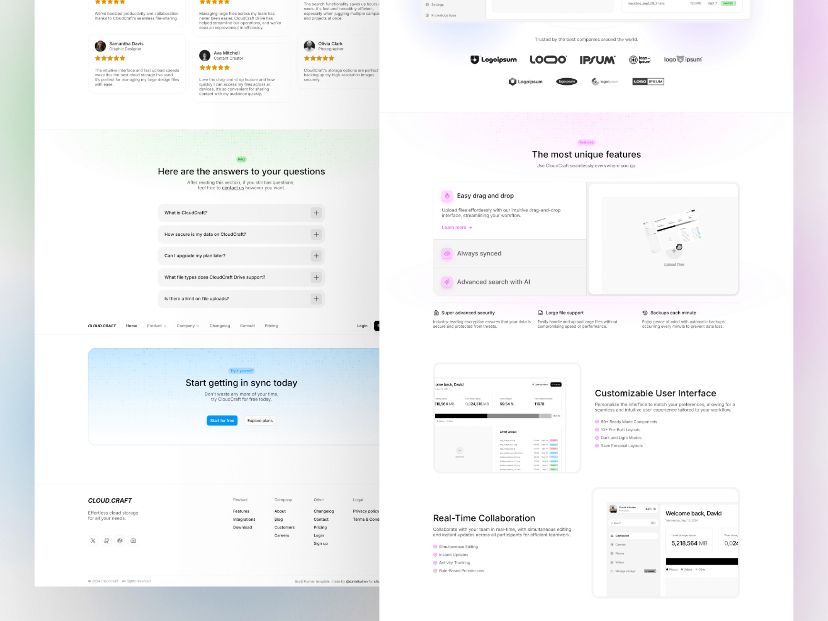 CloudCraft — 现代 SaaS 产品官网设计灵感