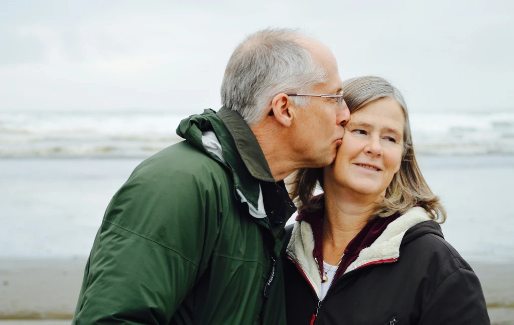 older couple on beach