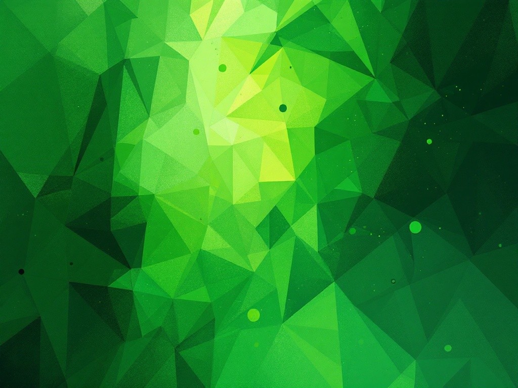 Abstract green background with triangles