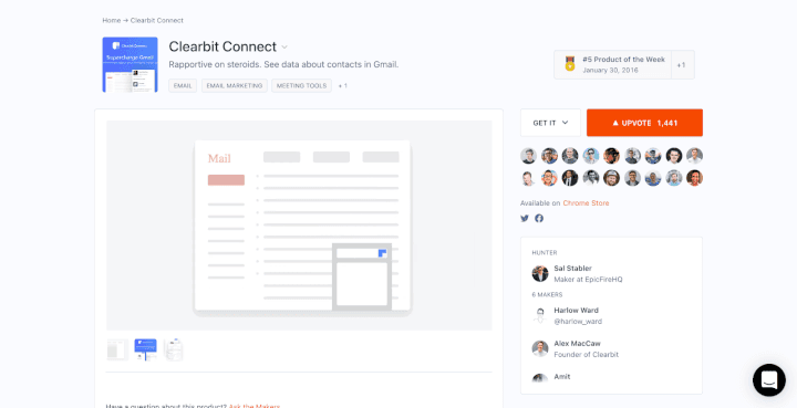 Clearbit connect - #5 Product of the Week‍