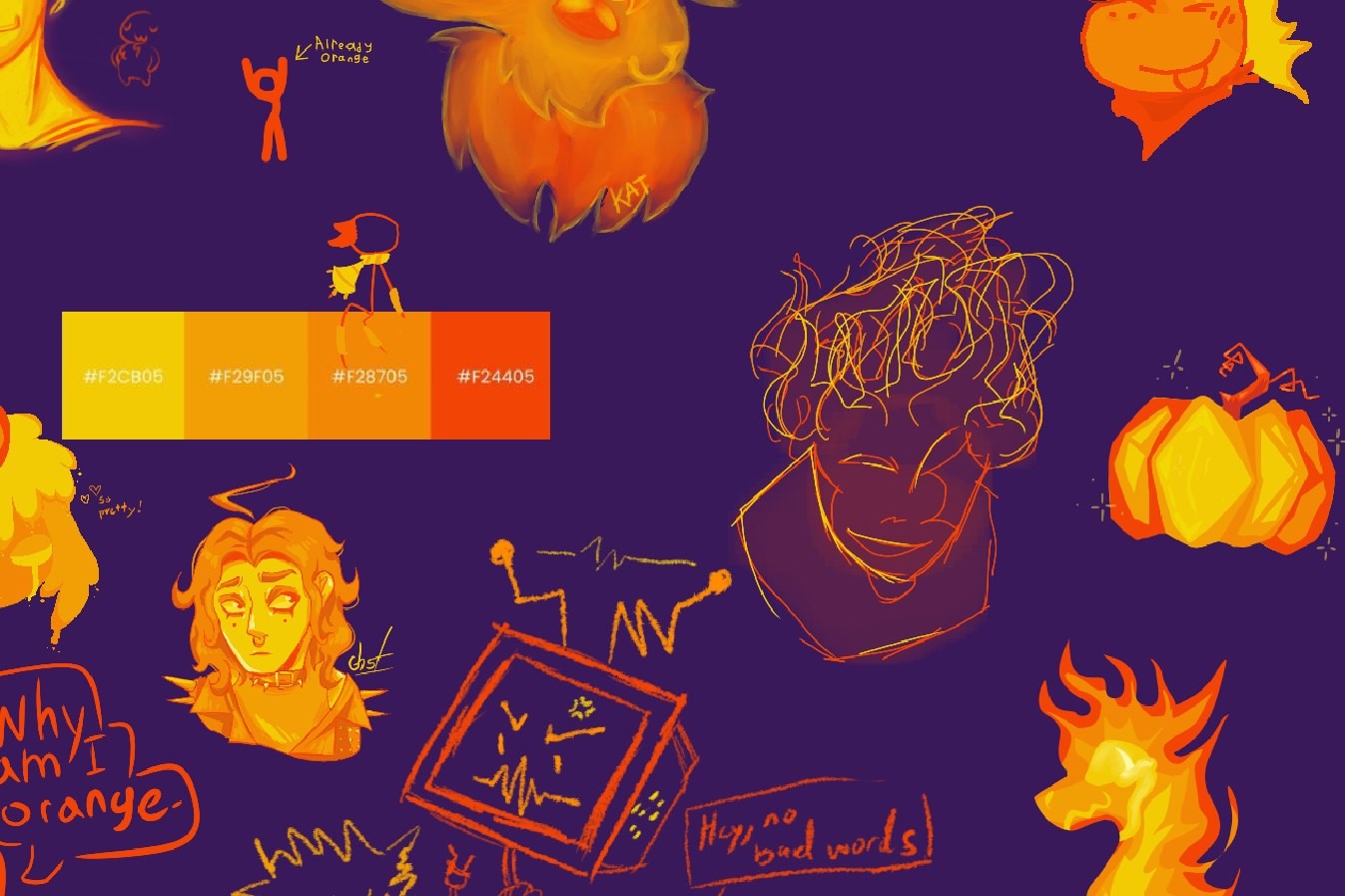 Part of the Art Jam canvas "Draw in this color pallet"