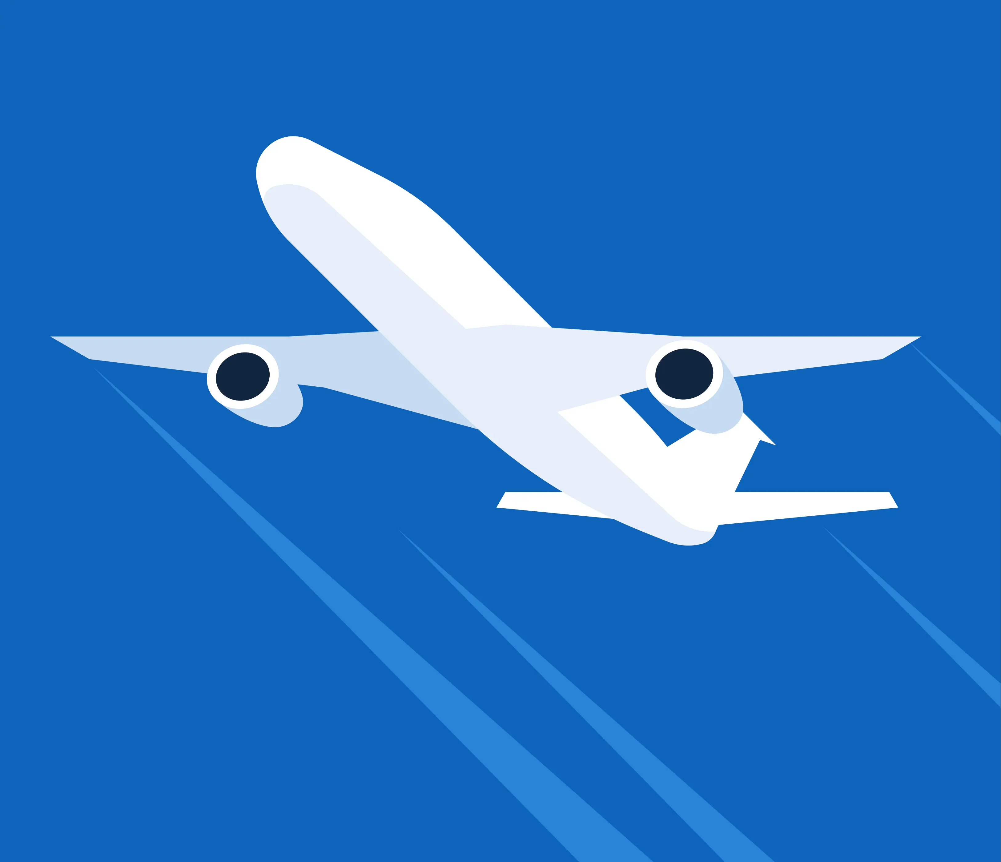 Illustration d'un avion de ligne commercial en plein vol, représentant les solutions de planification optimisées pour les opérations aériennes régulières.