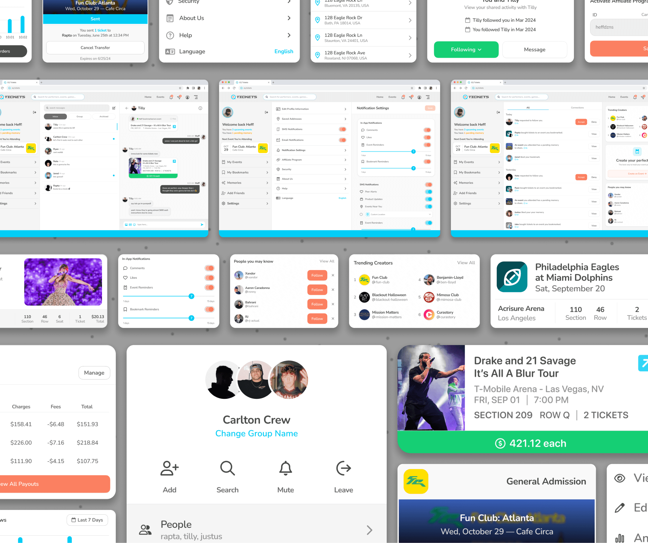 EQ Profile and User Settings Components