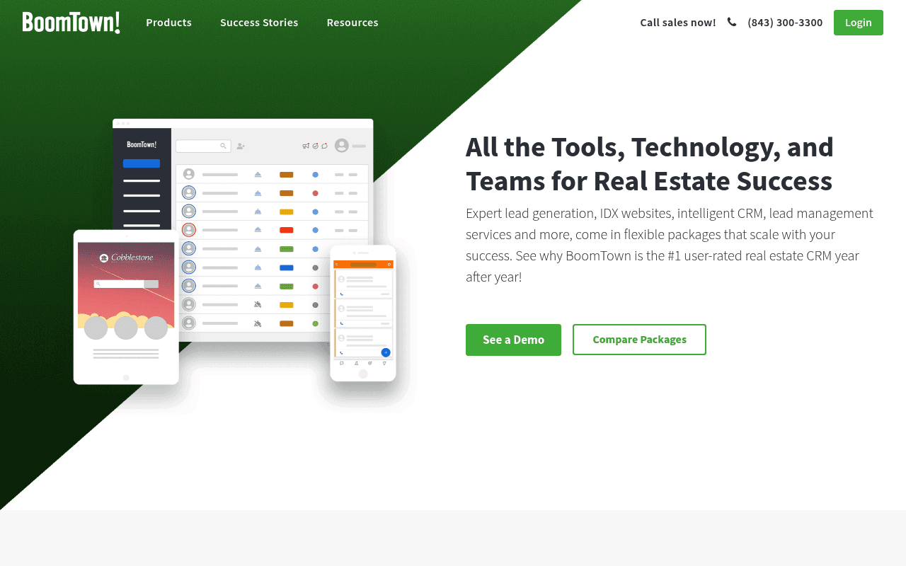 BoomTown homepage screenshot