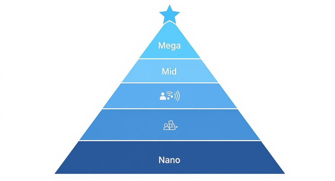 Infographic about levels of influencers
