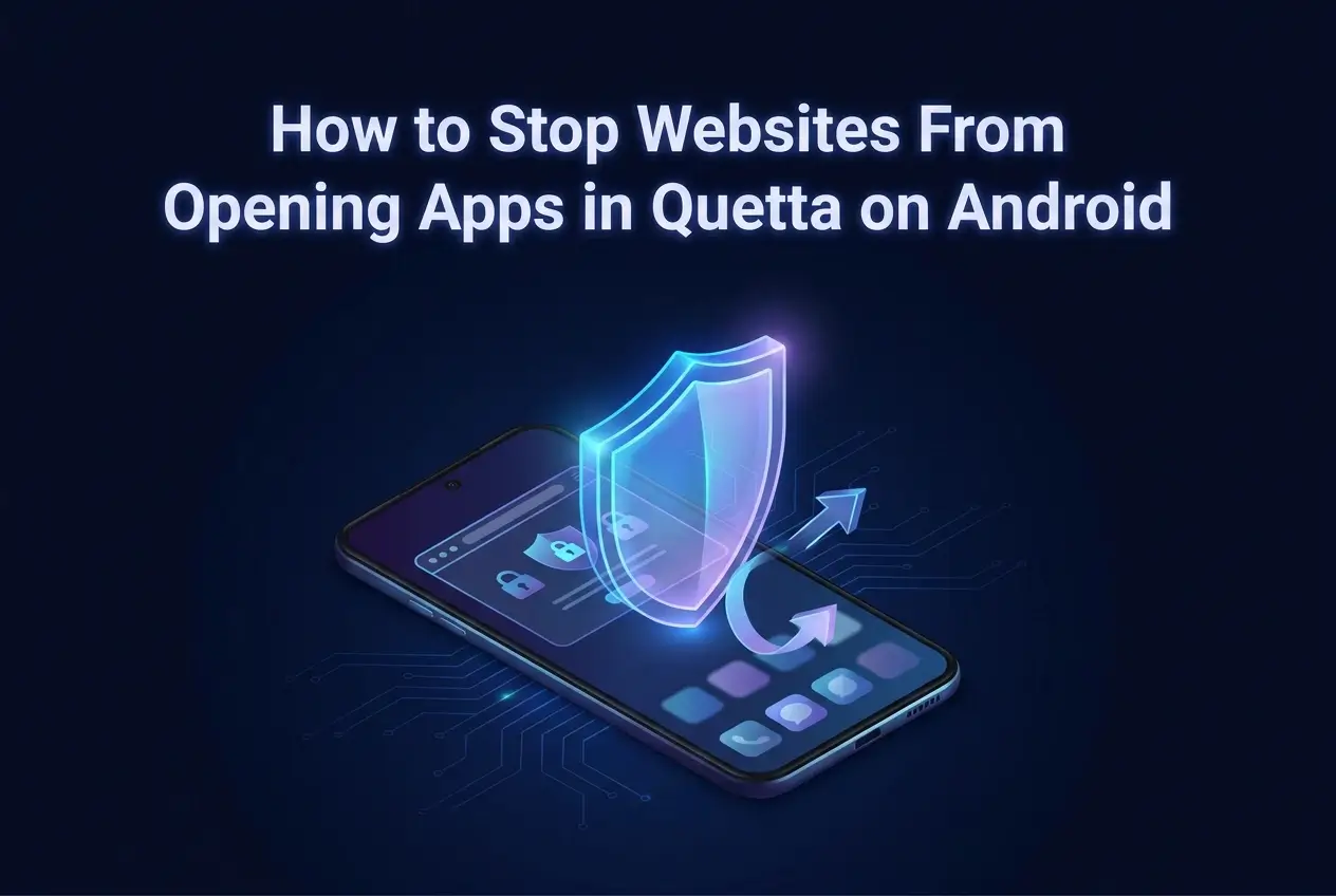 A website link staying inside Quetta instead of redirecting to an Android app