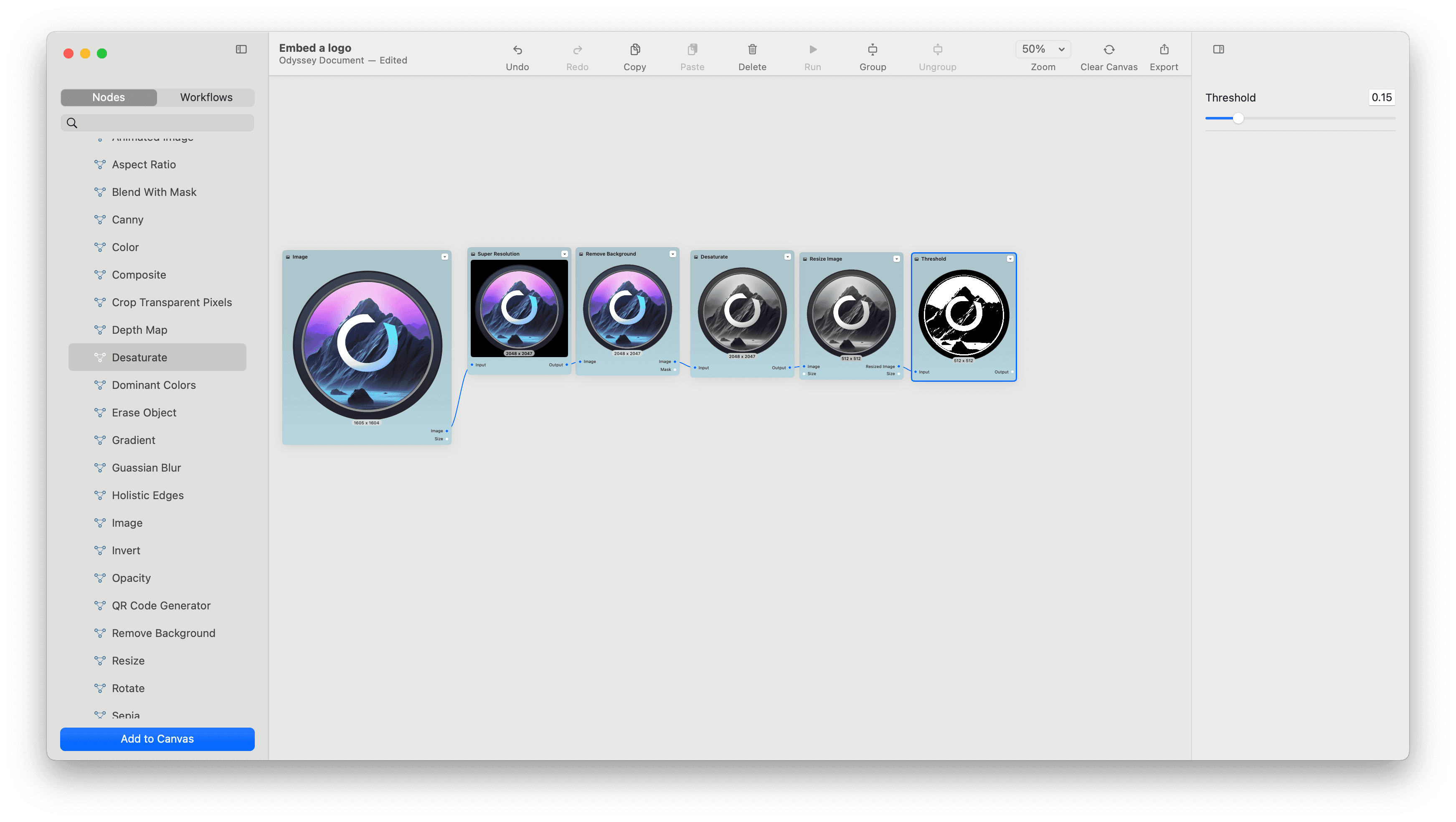 Editing a logo with Odyssey to prepare it for ControlNet