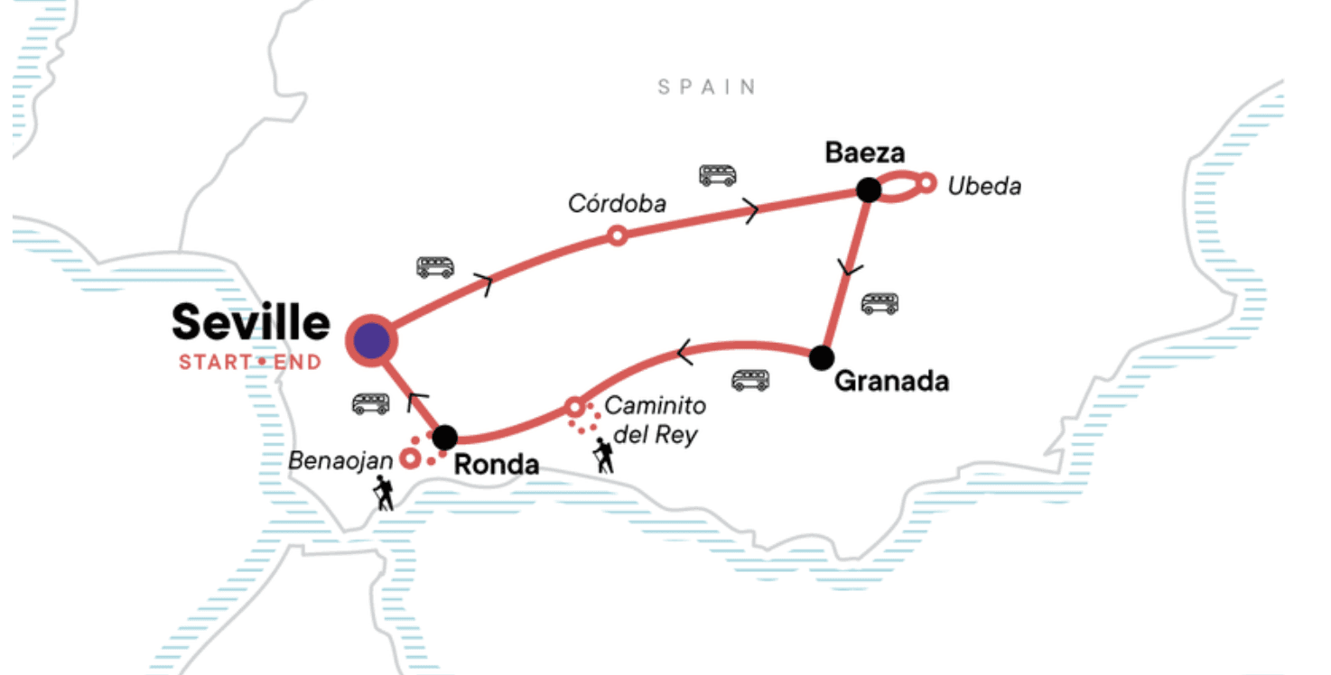 South Spain Hiking the Caminito Del Rey map