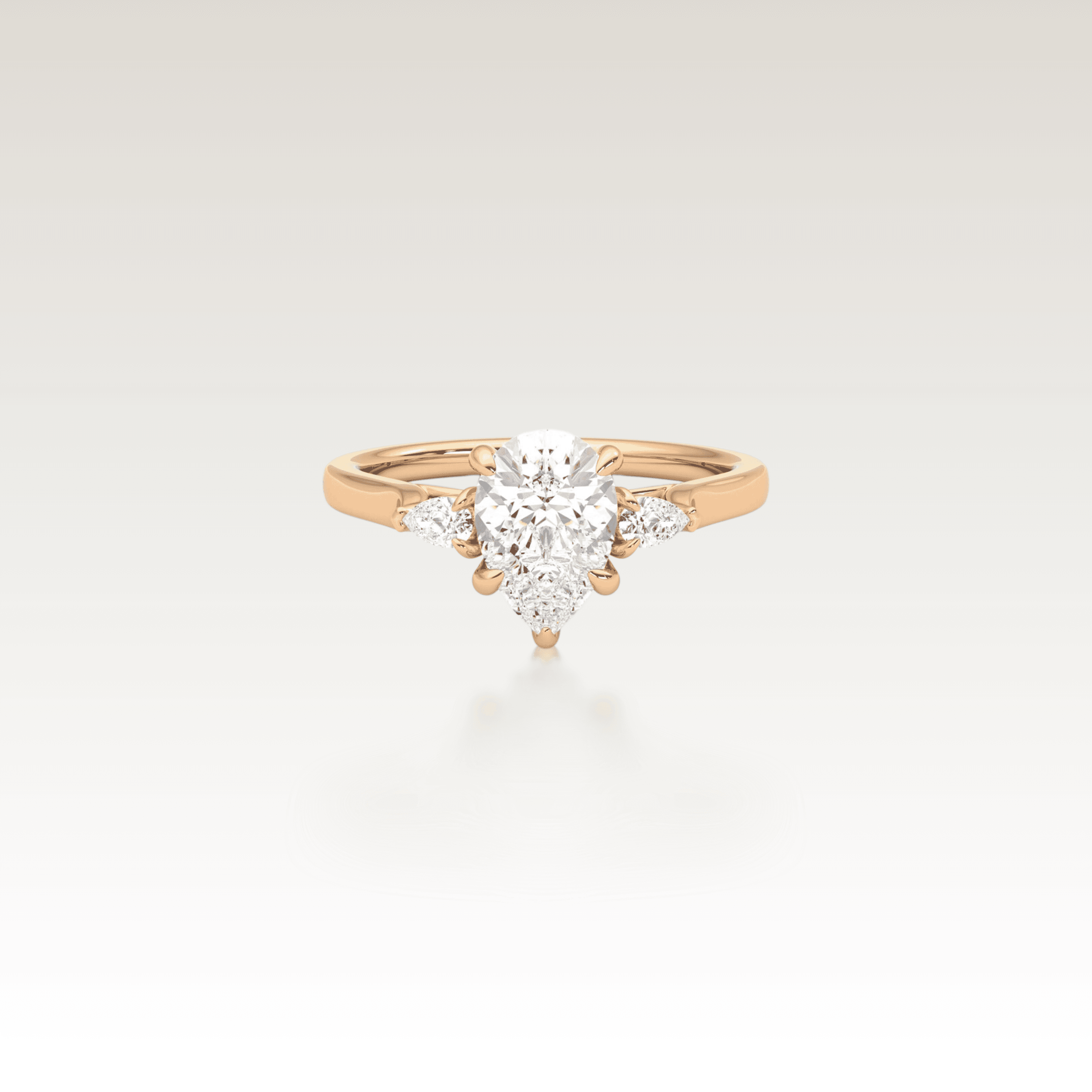 Trio Pear Love Knot Diamond Ring image 0