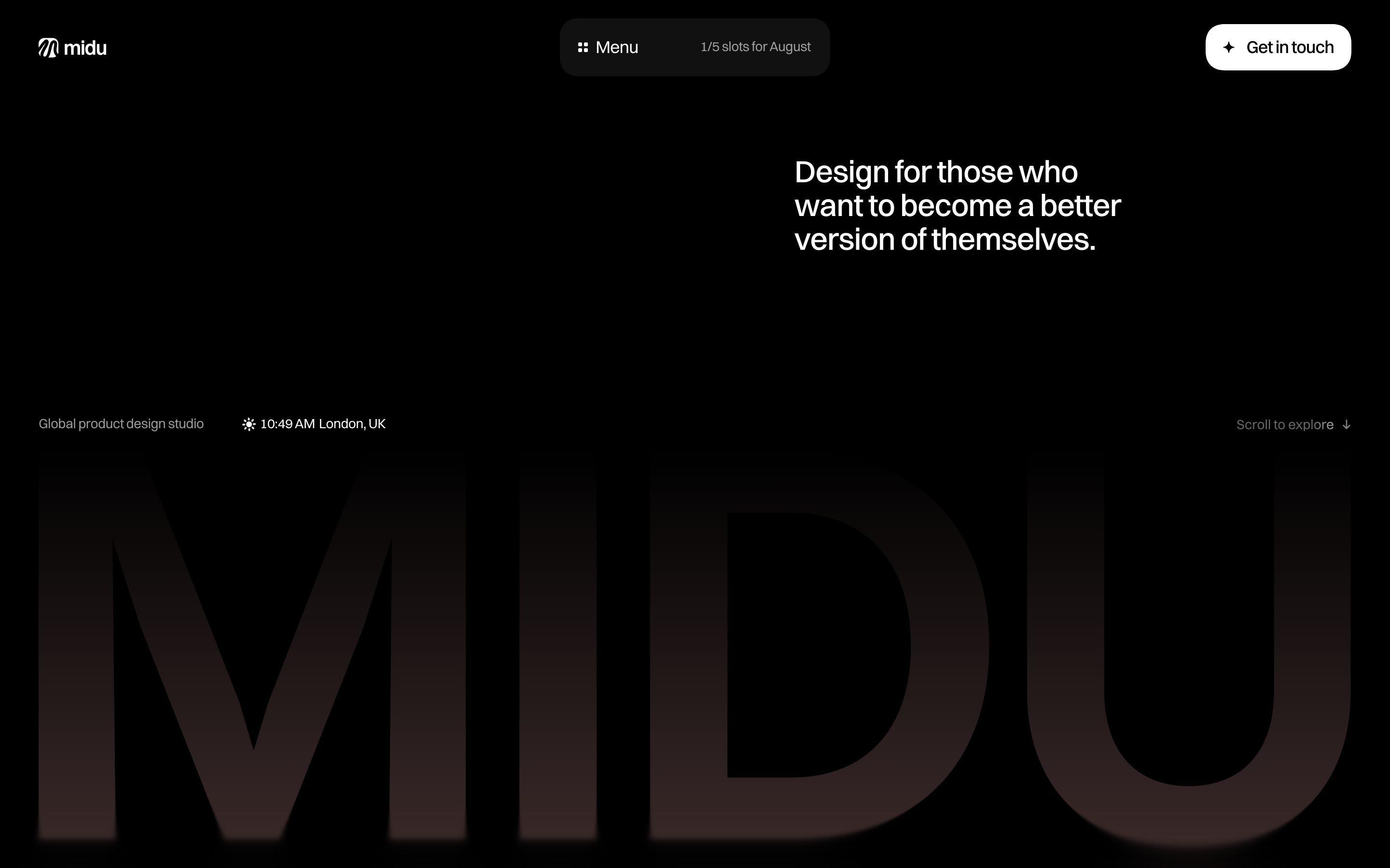Midu Studio live website screenshot