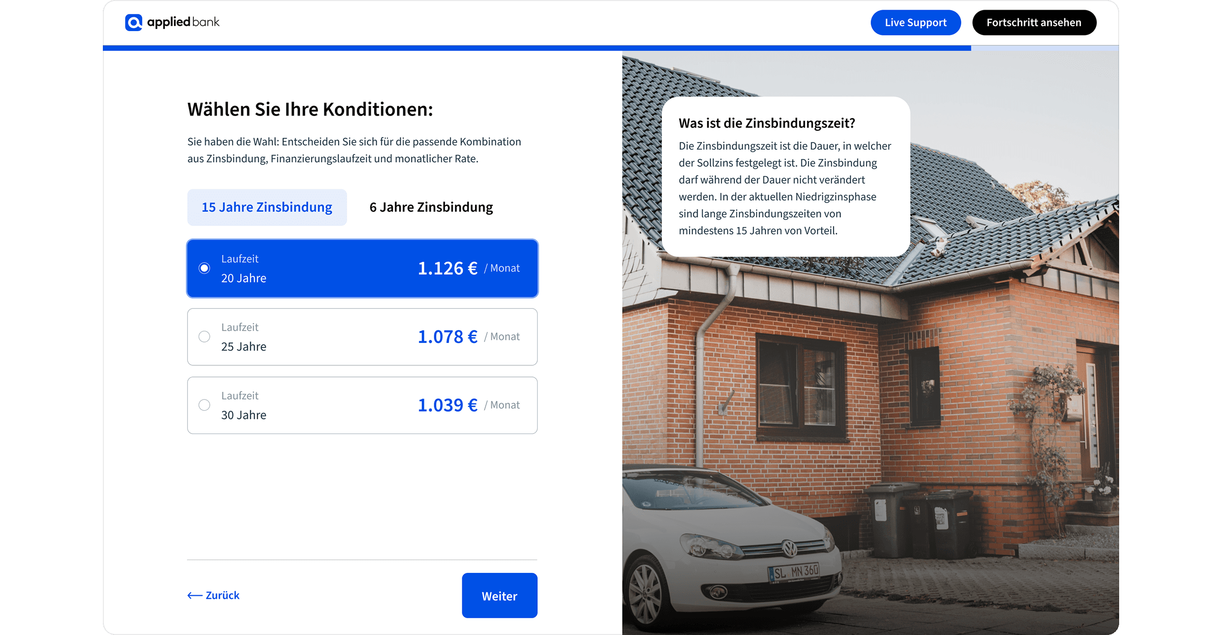 Digitale Baufinanzierung Screen Mockup