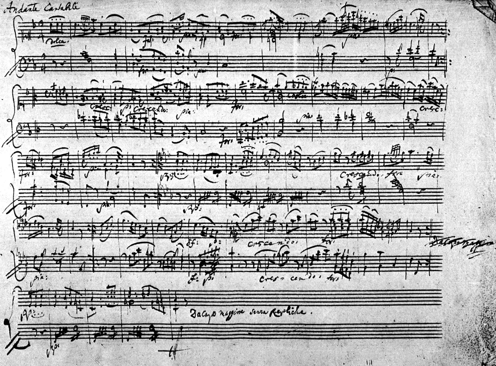 Mozart, Wolfgang Amadeus. Piano Sonata in C KV 330, 2nd Movement:Andante Cantabile.