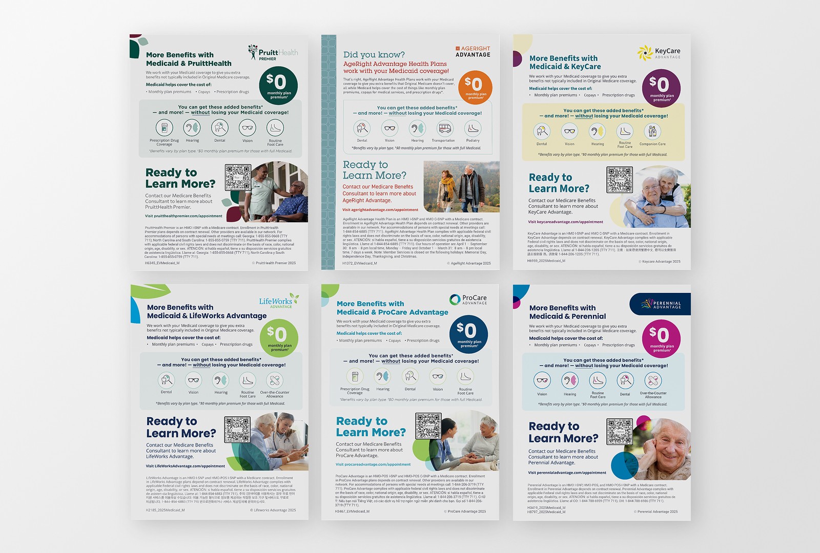 Curana Health Enrollment Flyer showing six different brand and their benefit offerings 