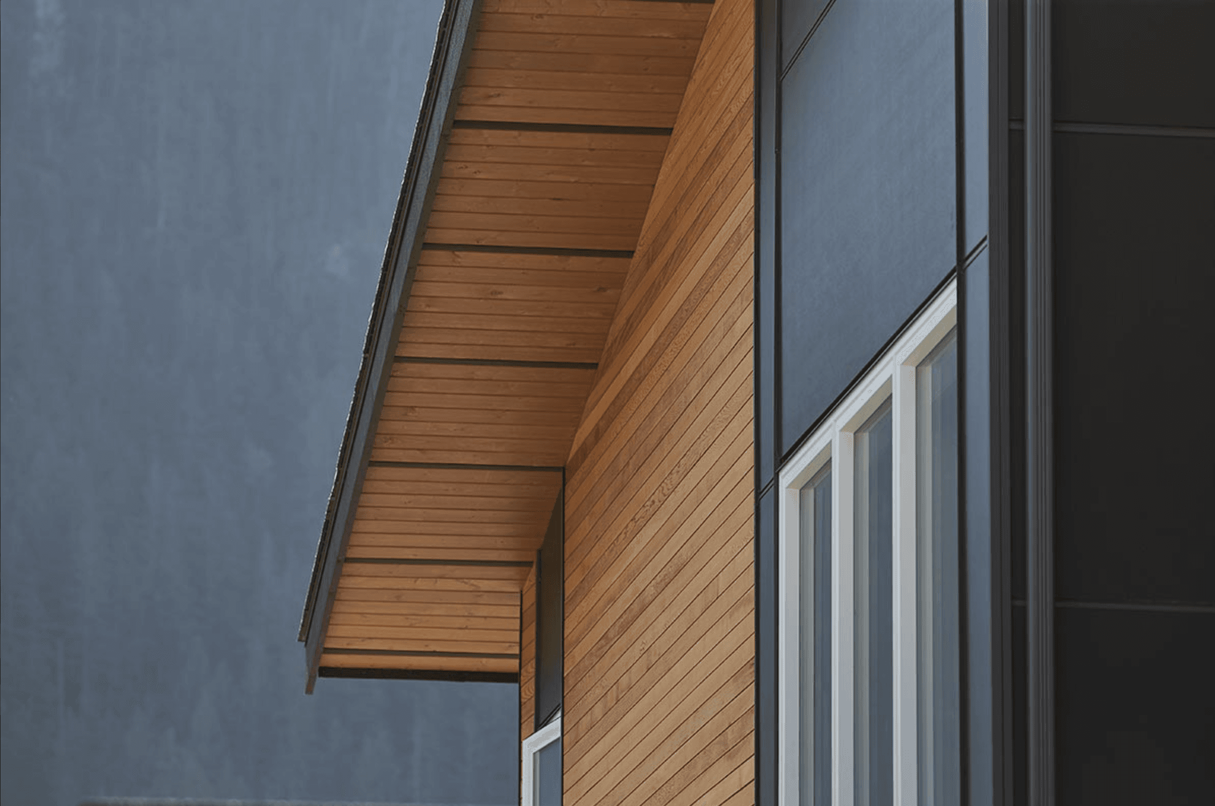 Fisher wood soffit in caramel colour with venting installed in Squamish