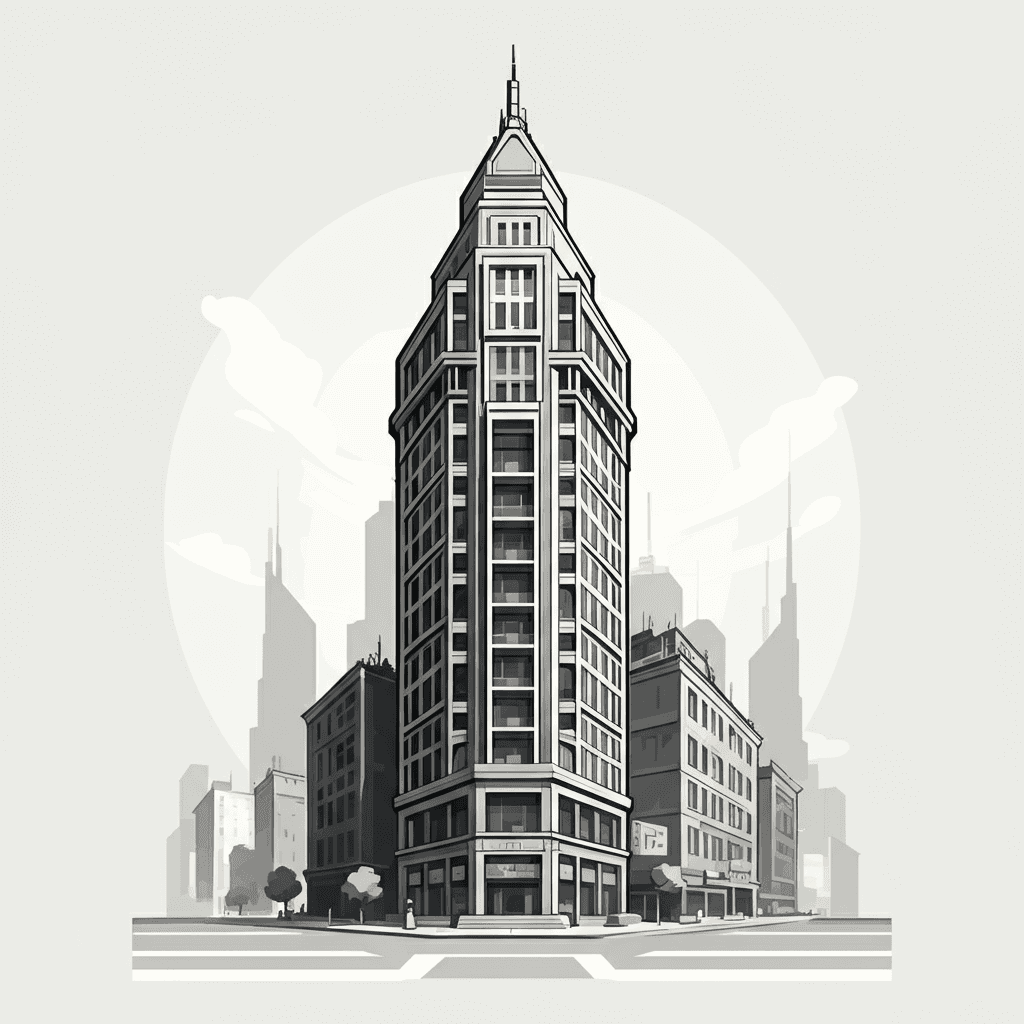 a monochromatic vector of tall complex building 