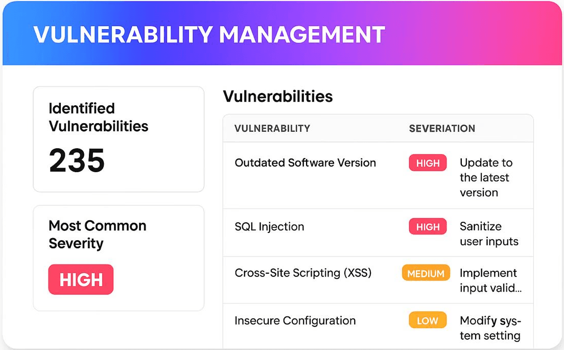 vulnerabitlity management dashboard