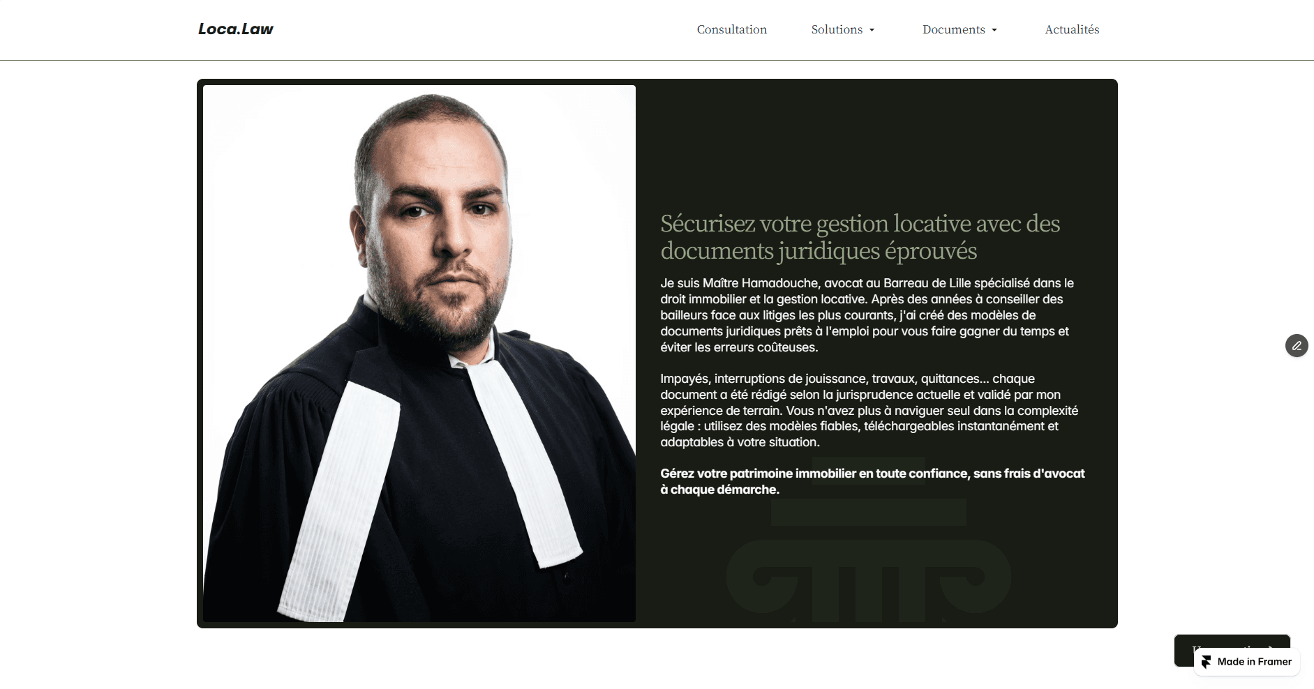 Site de La Table de Cana, développé par Ilies MANATA, Développeur Expert Framer & Ux / Ui Designer, Freelance, Nord