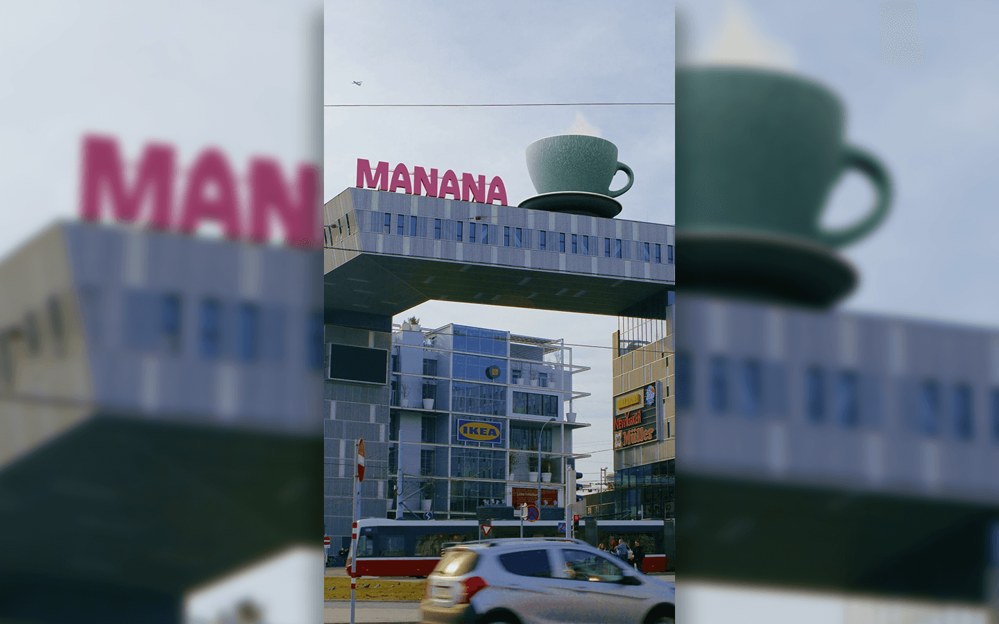 A mockup of a Macbook on a sofa