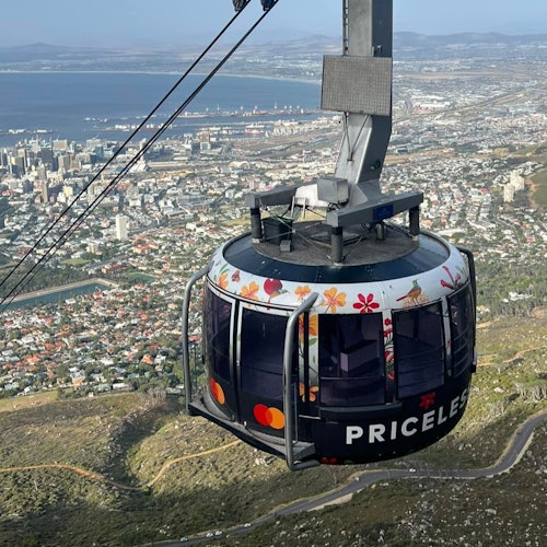 View from the cable car at Table Mountain.