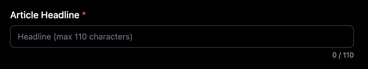 Article headline field in RankFrame