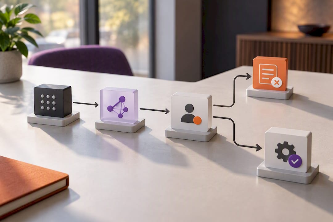 Human review gate before dashboard automation