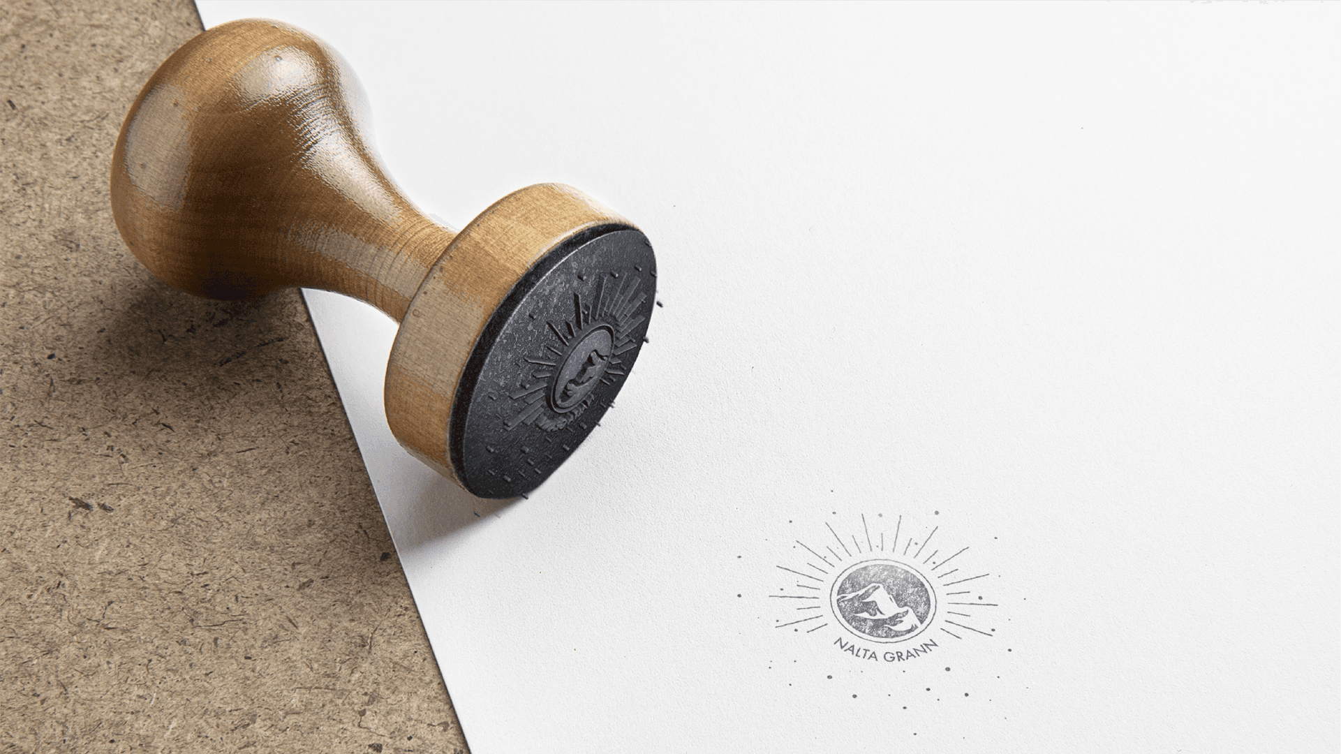 Logo design on a stamp