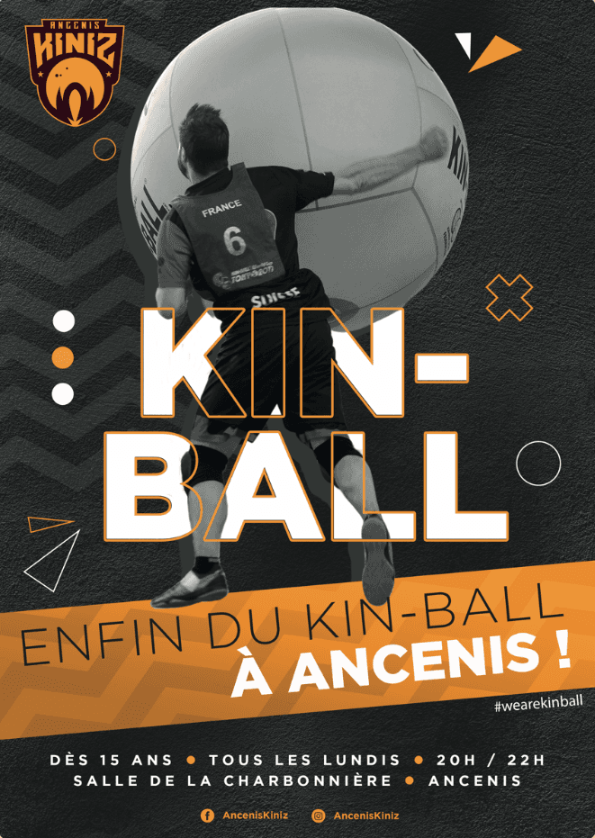 Affiche de promotion du club de Kin-Ball d'Ancenis (Kiniz)