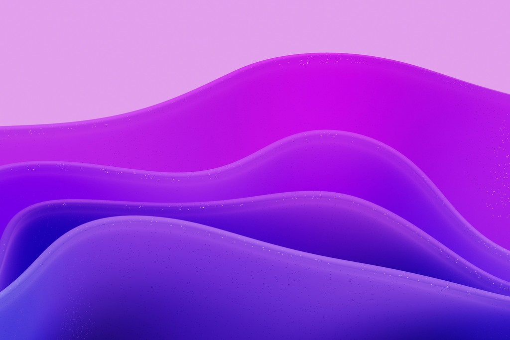 Abstract waves in shades of purple and pink create a smooth, flowing design against a pastel background.