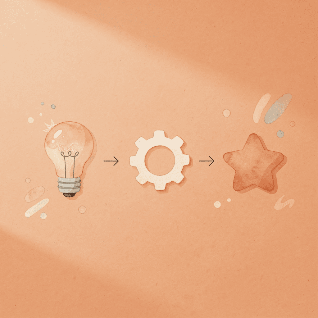 Three icons showing the journey from shopper confusion to clarity to purchase