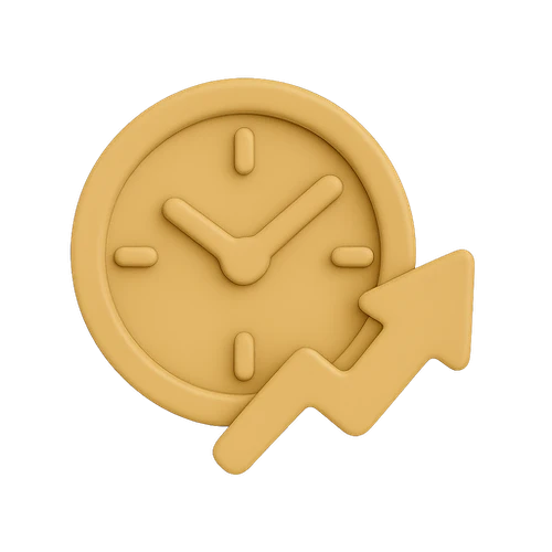 illustration d'une horloge avec une fleche qui monte