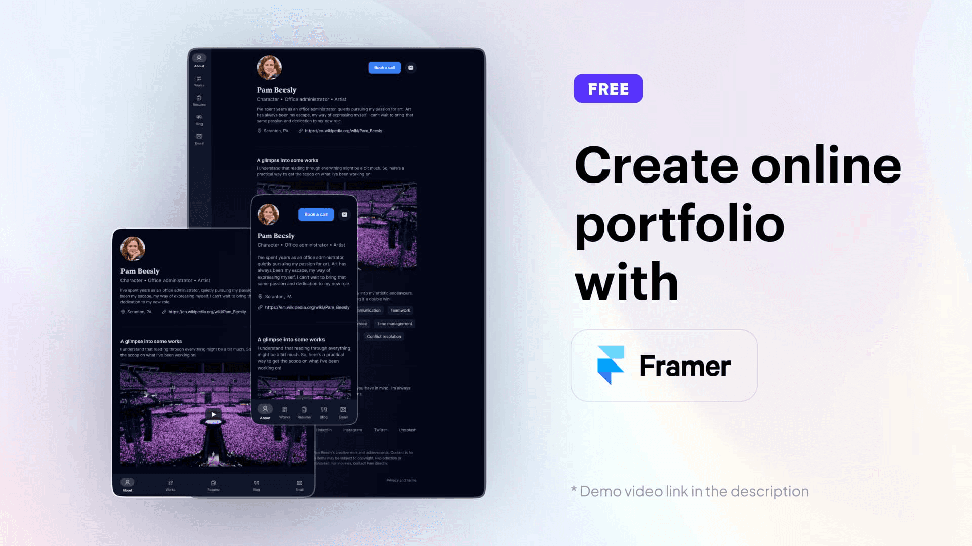 Cover image of  Framer online portfolio/profile template