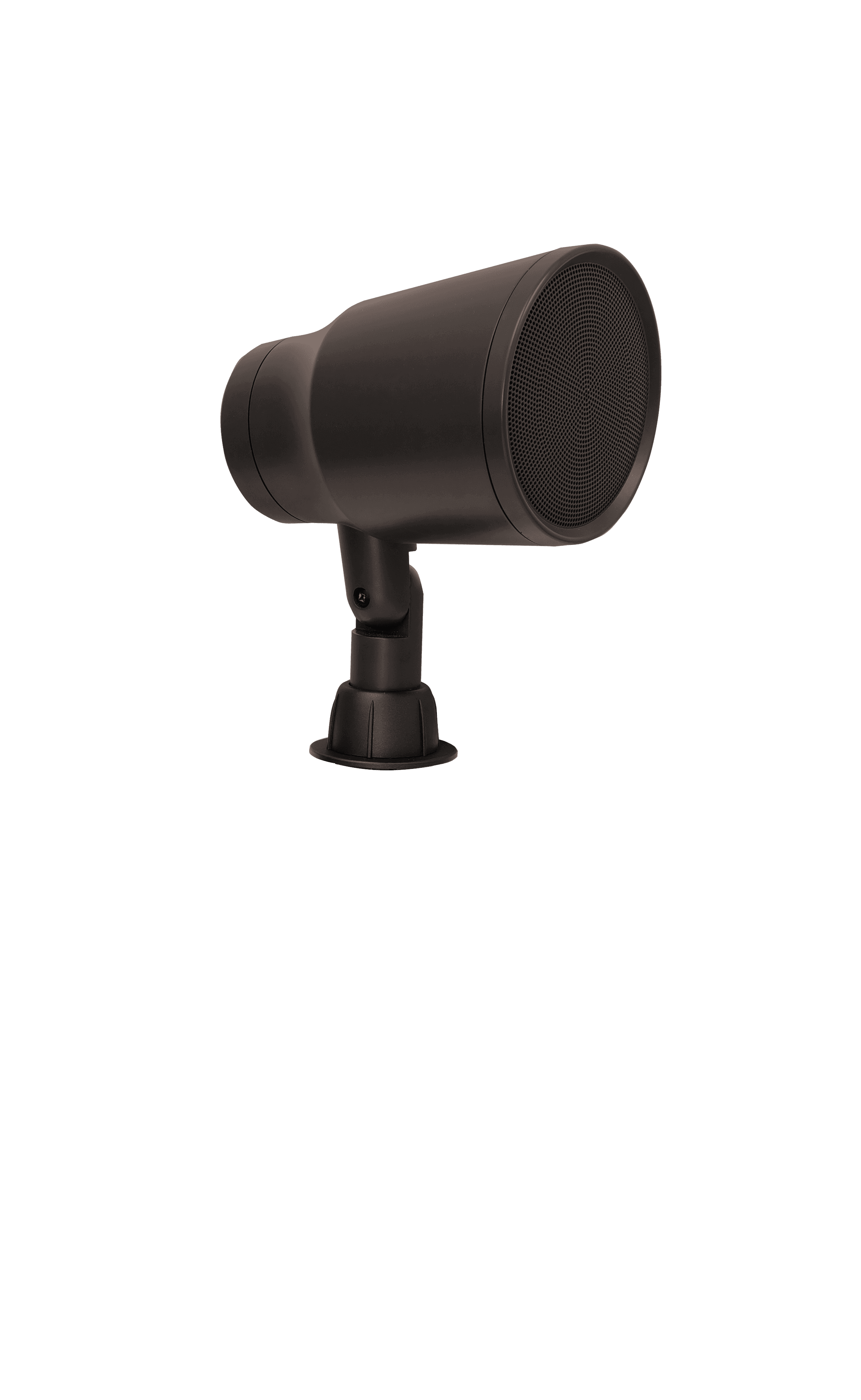 Dark brown outdoor speaker with mounting bracket