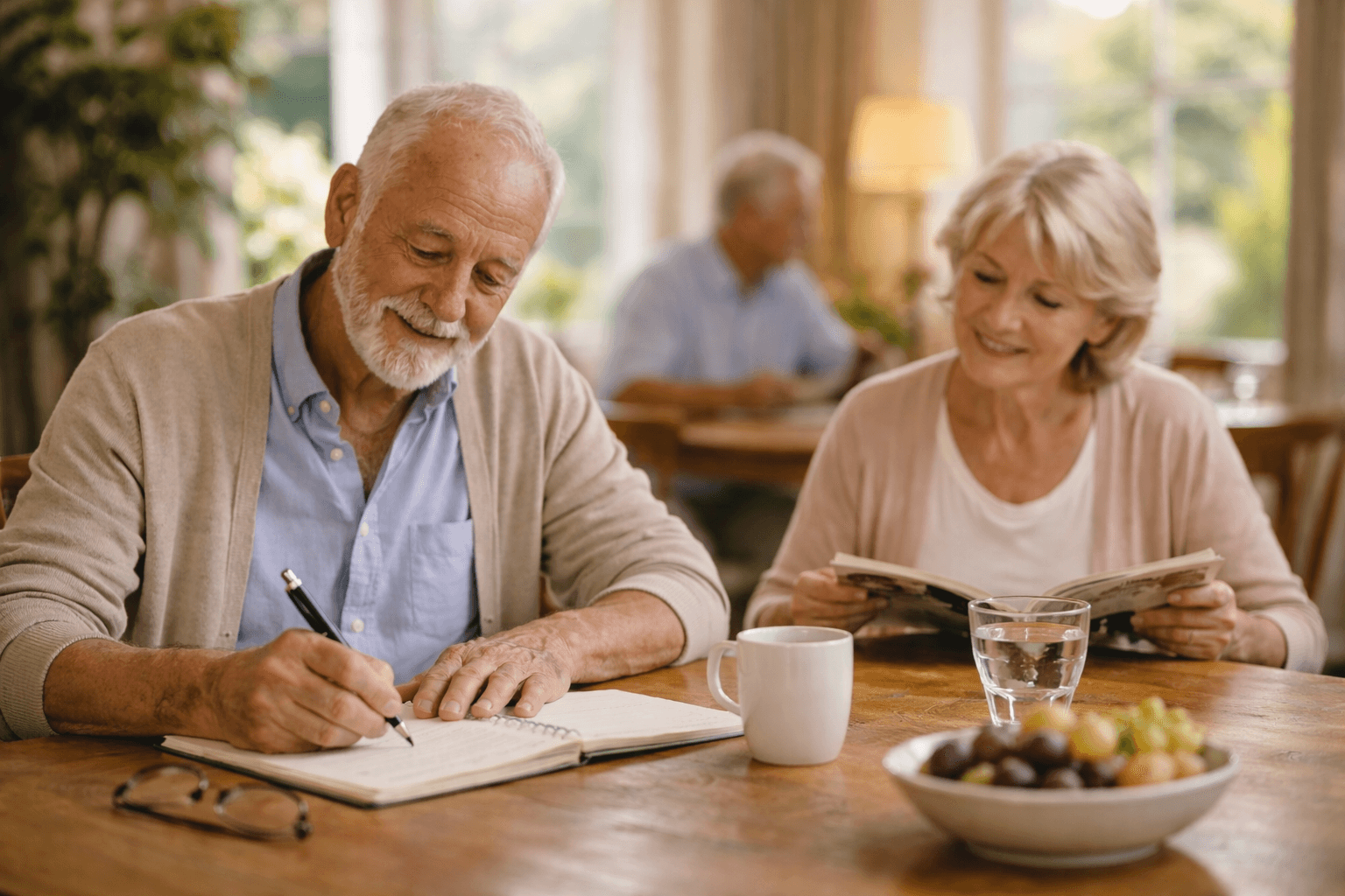 person writing on a piece of paper