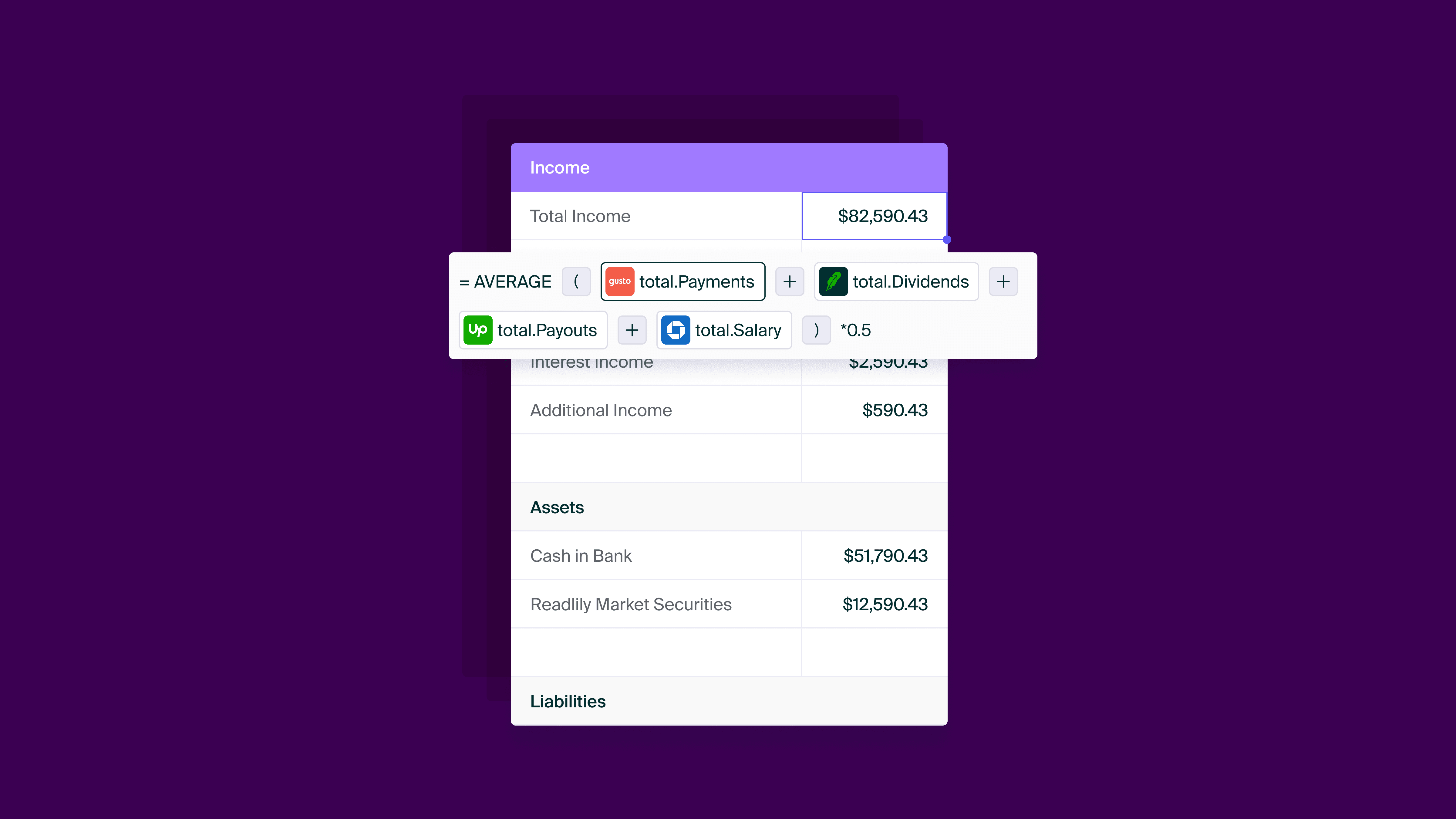 Preview of the SOLO credit analysis software customized to automate a lender's underwriting spreading process