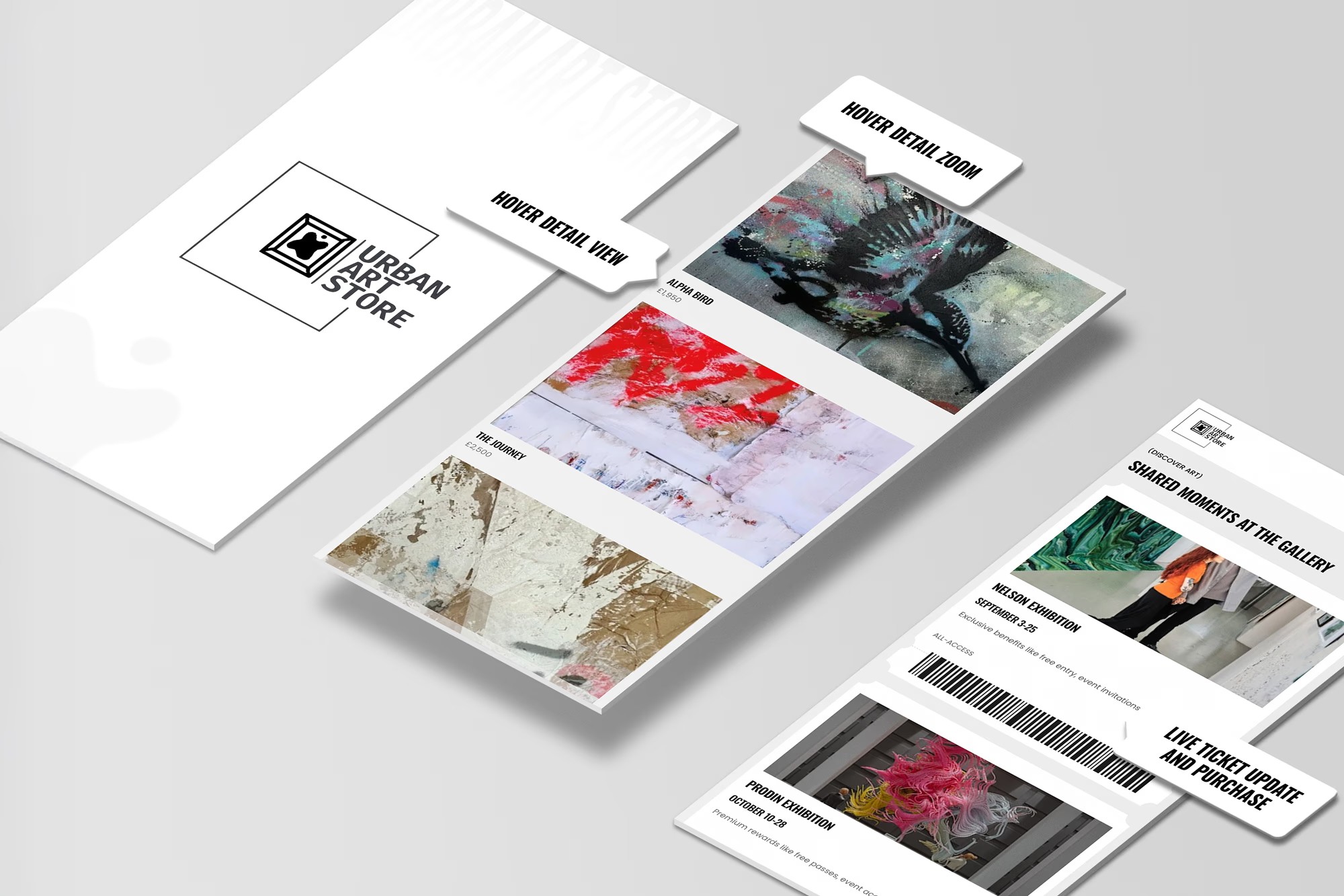 Mobile responsive art gallery website design for browsing artwork