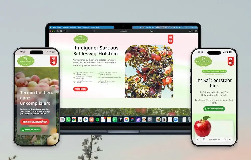 Webdesign von der Seite Mostmobil aus Osterby