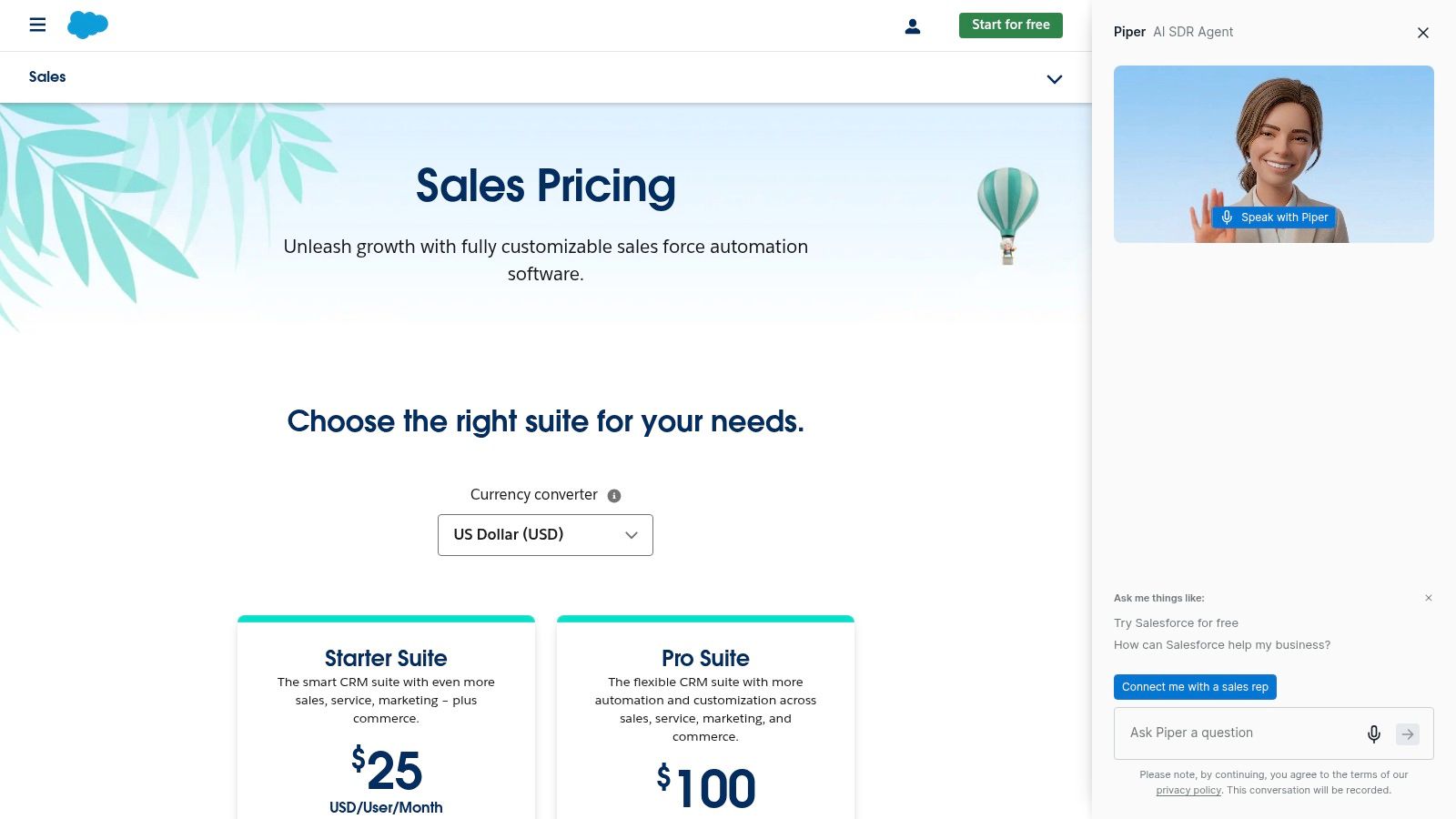 Salesforce Starter Suite (Sales Cloud Starter)