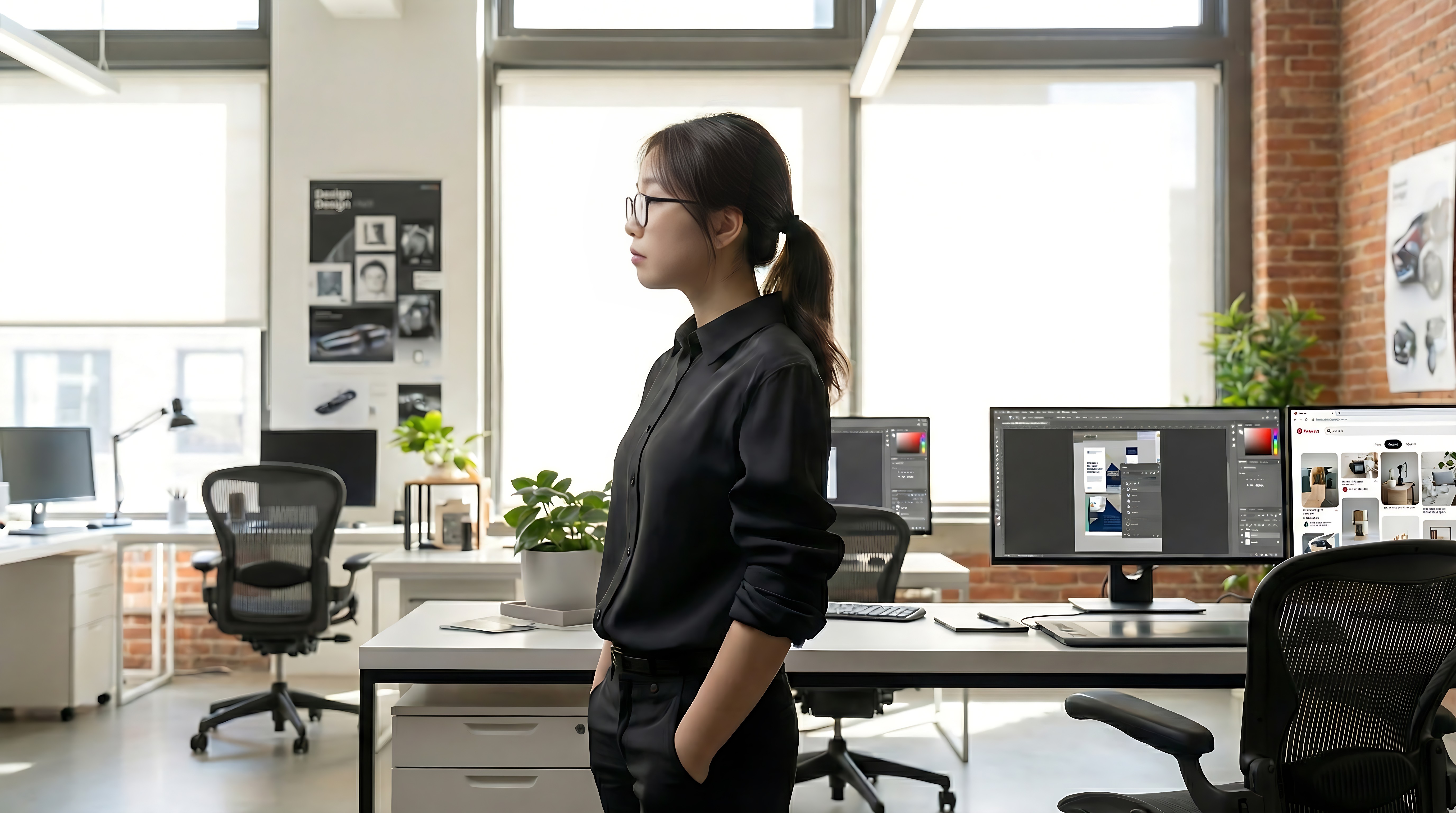 Black and white image of people working at a table with laptops, showing hands gesturing during discussion of digital content displayed on screens, with fabrica® logo in the corner.