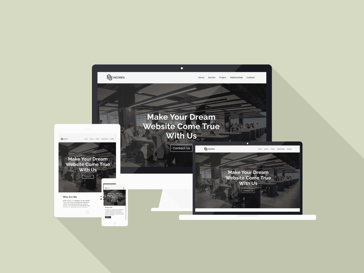 A mockup for a all device for agency studio website