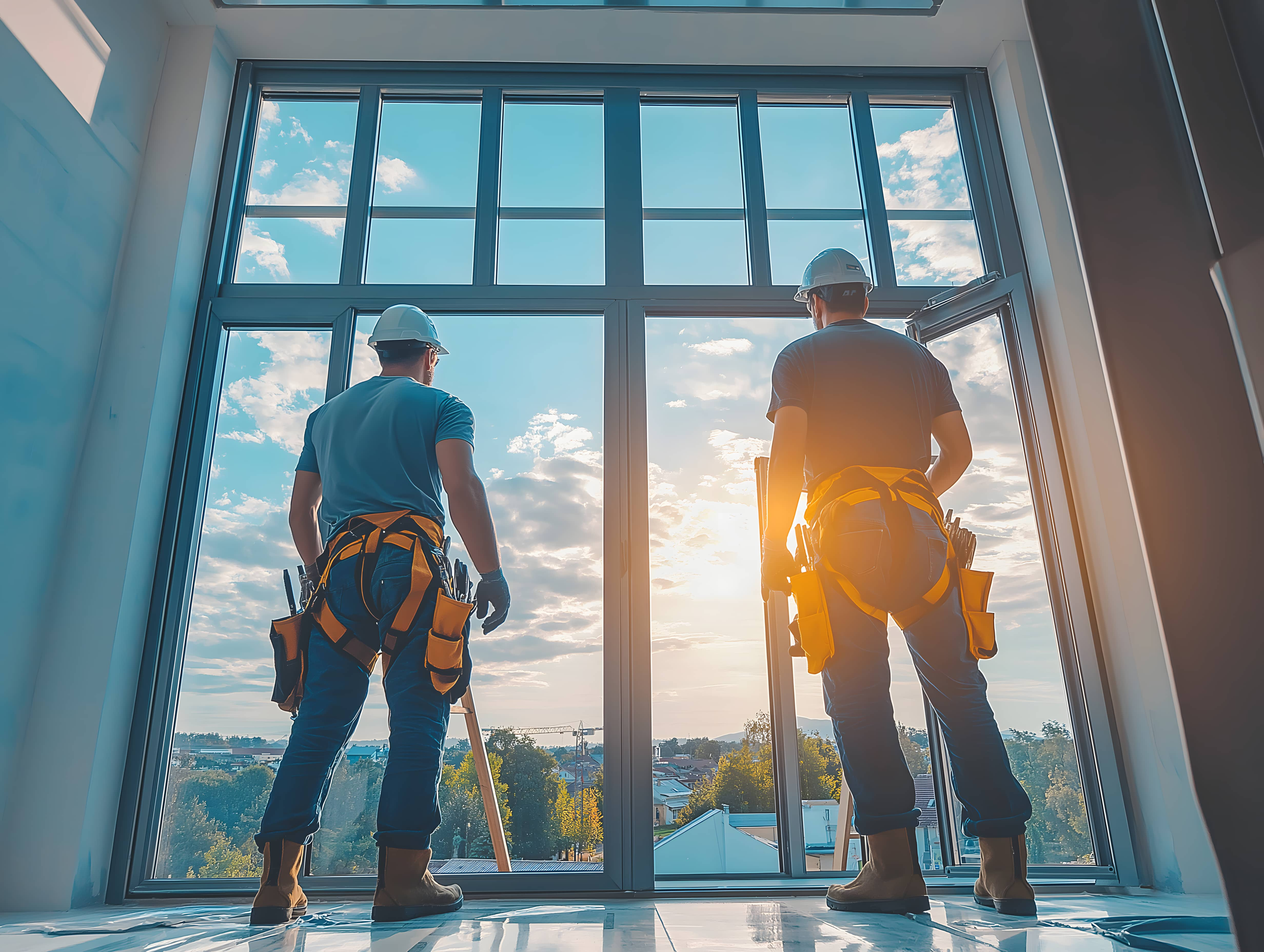 Workers Installing a Window