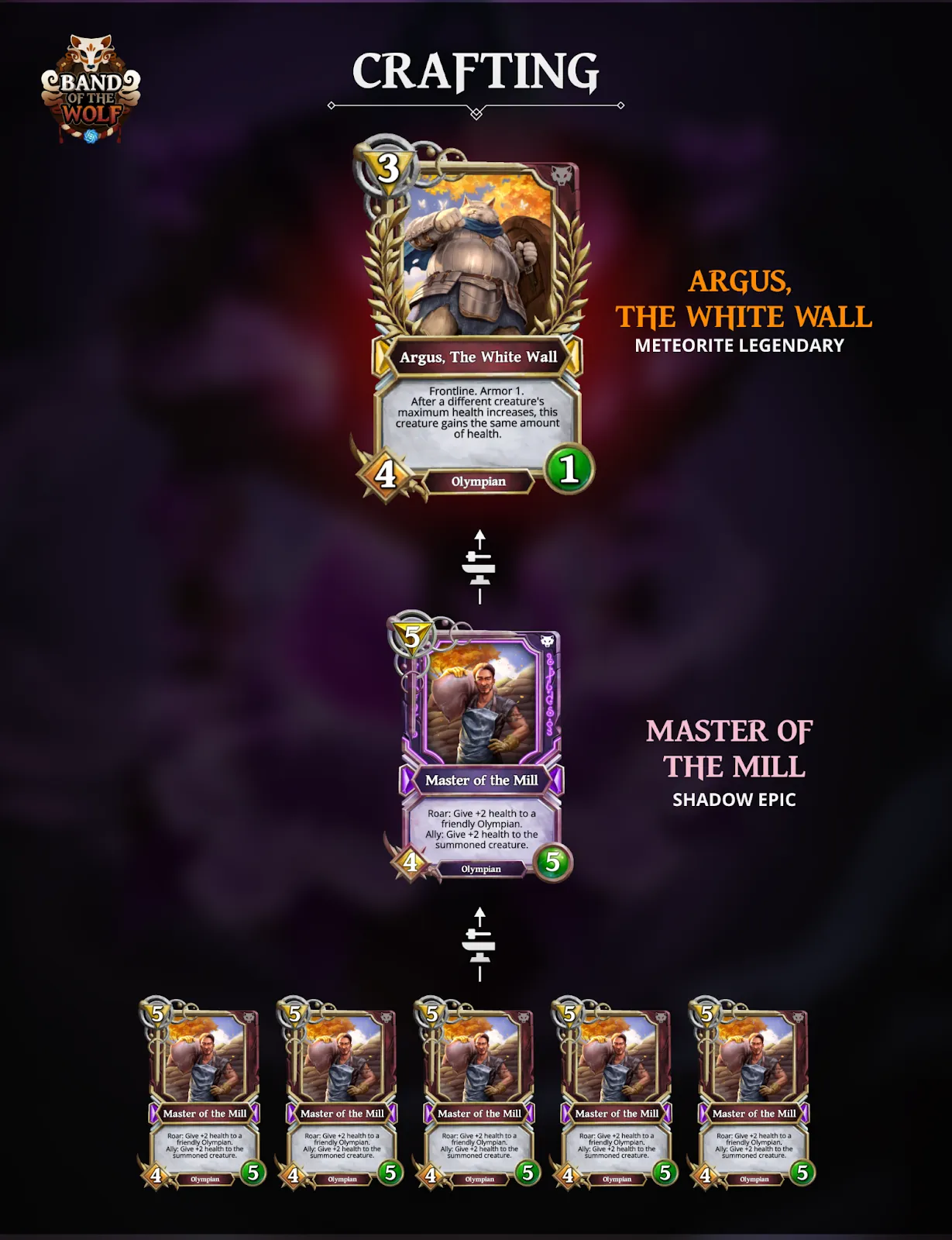 The gaming cards of God's Unchained game