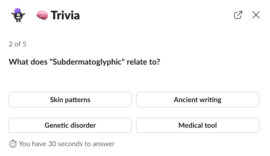 Trivia example