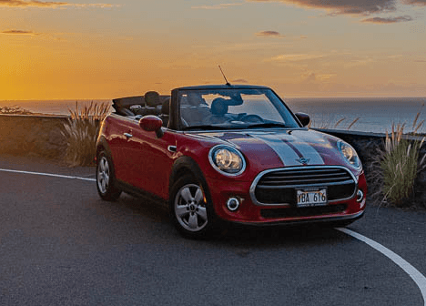 Red Mini Cooper For Rent In Kona Big Island Hawaii